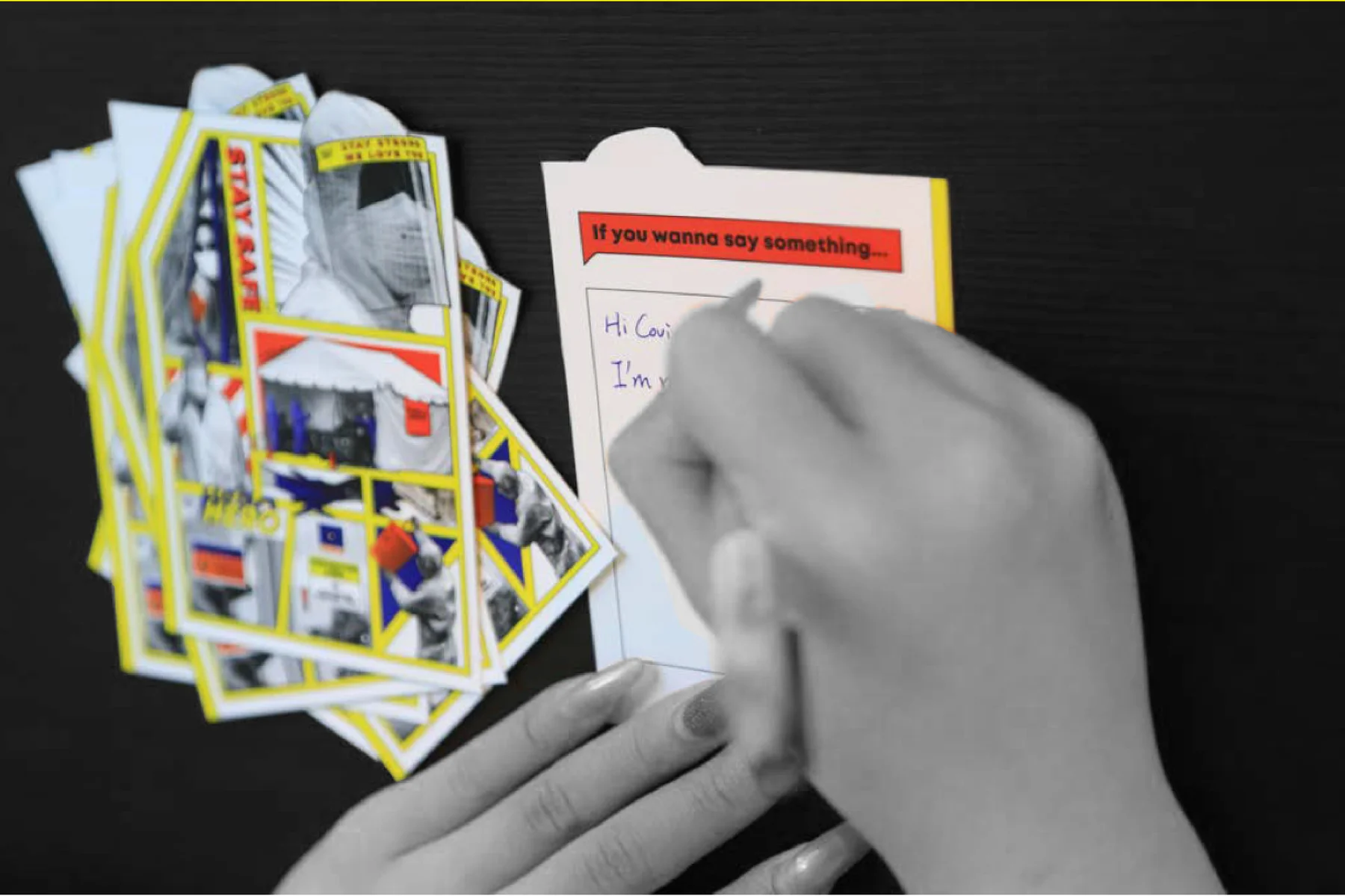 Writing cards and sharing personal stories