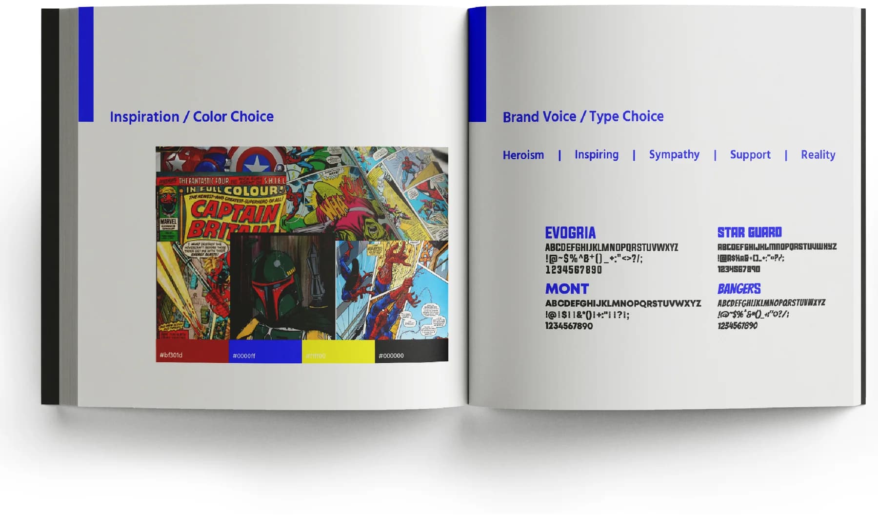 Visual planning — inspiration, color, brand voice, and typography