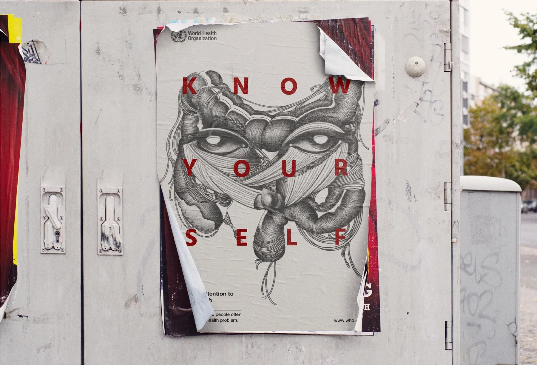 Know Yourself poster displayed in a public street setting