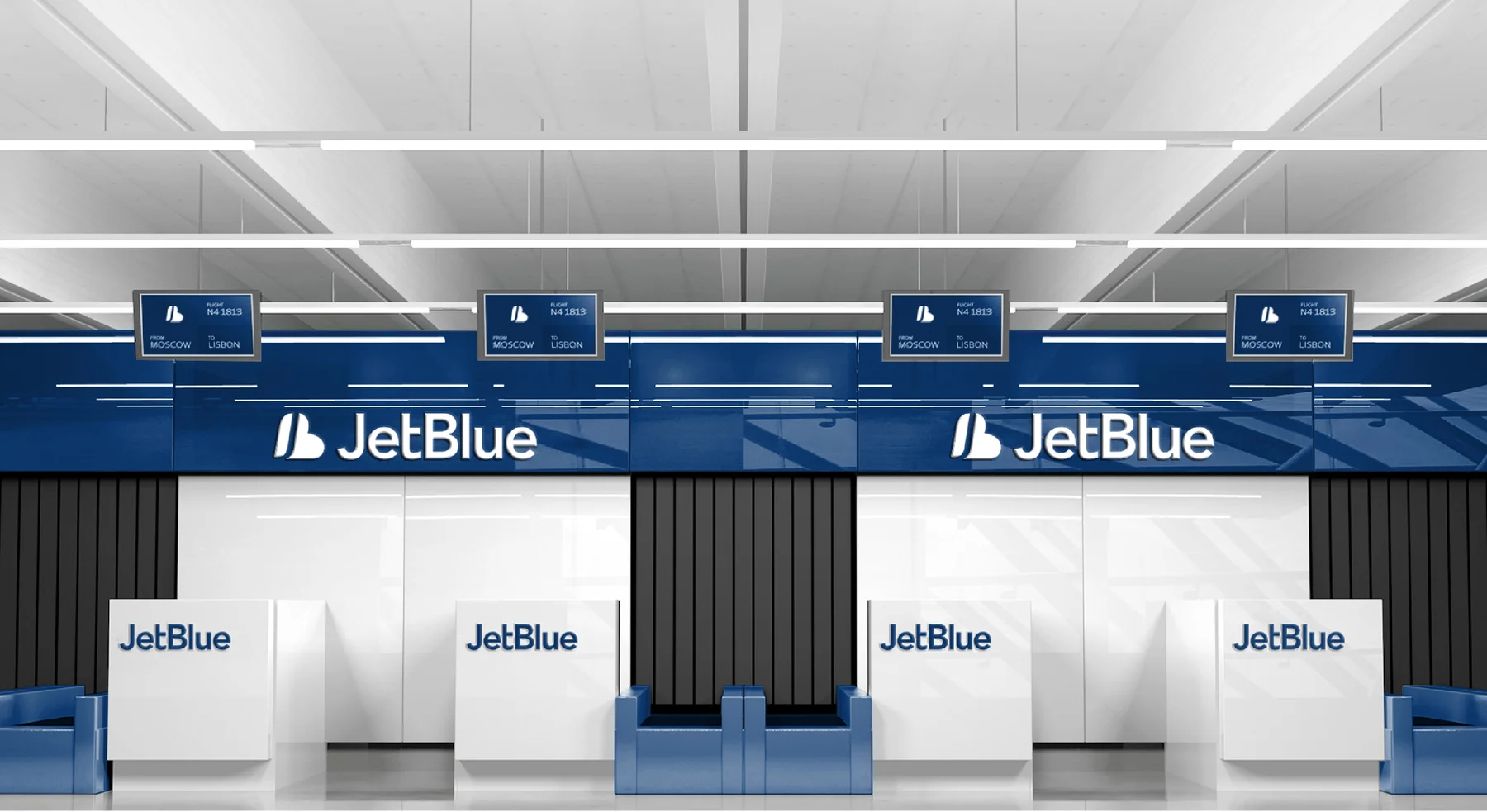 JetBlue airport check-in counters