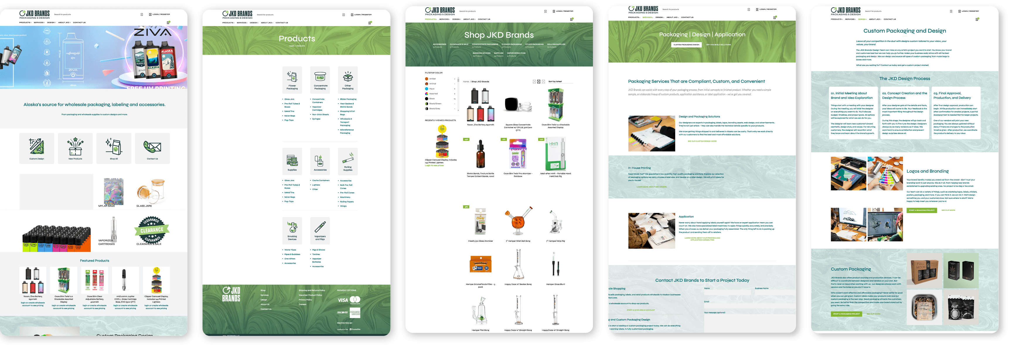 Legacy website / Homepage, product categories, shop, and services