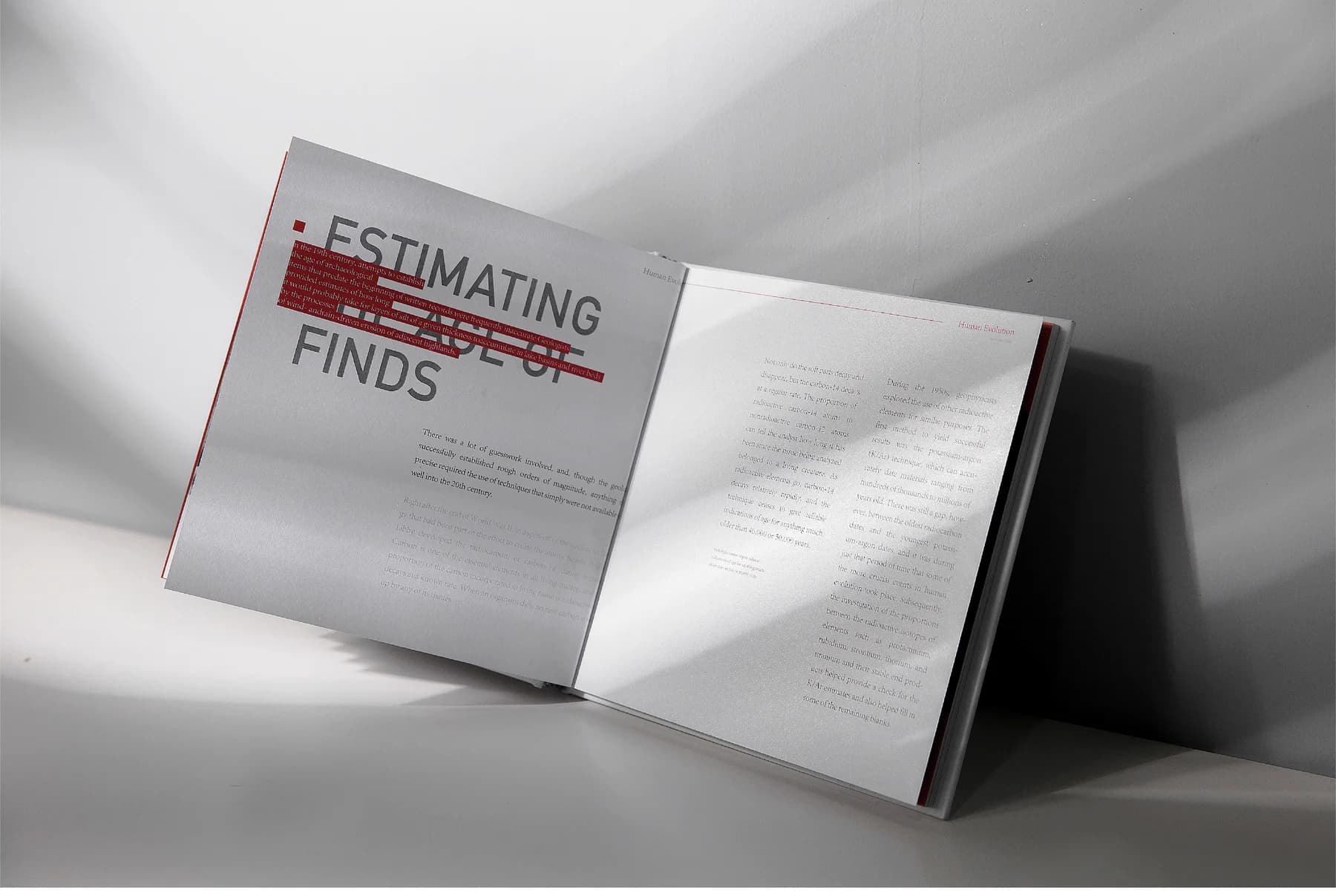 Human Evolution book design — open