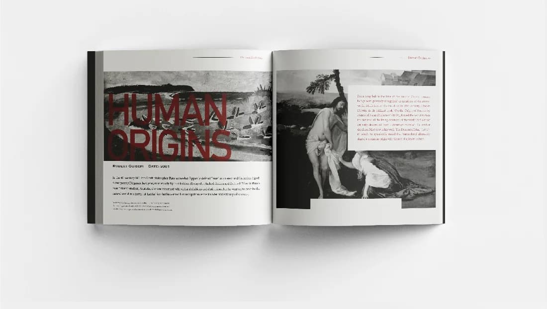 Human Evolution book design — spread 0