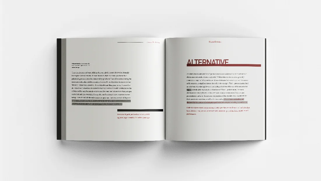 Human Evolution book design — spread 5