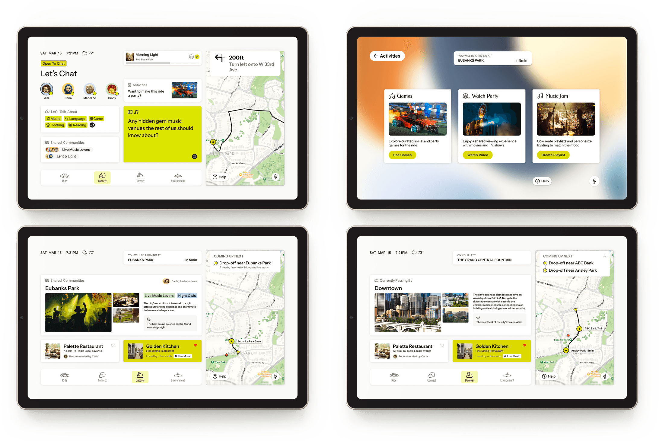 Shared in-vehicle interface · Building connection in transit