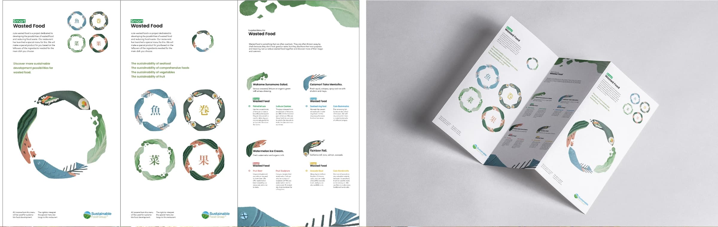 Printed menu / Layout and folded menu presentation